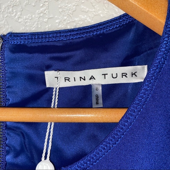 NEW Trina Turk Cobalt Blue Cutout Back Ponte Dress - Picture 5 of 9